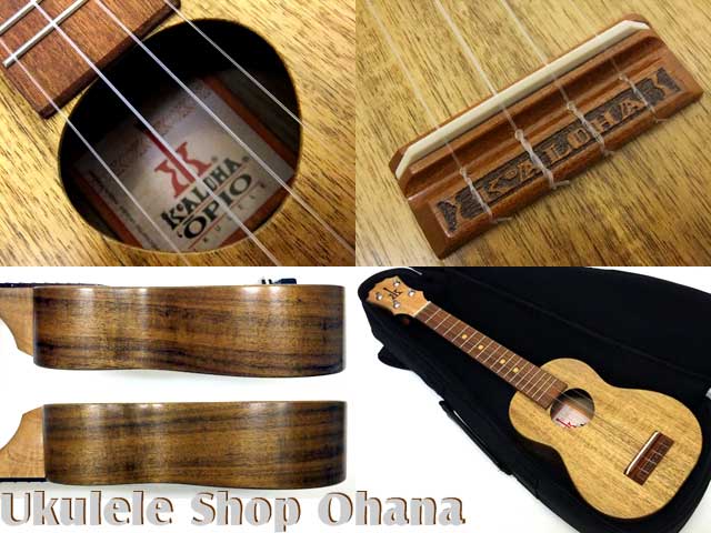 KoAlohaOpio KSO-02 コアロハ オピオ ソプラノ ロングネック ウクレレ(アカシアコア材単板 タイ産 ケース付 KoAloh 